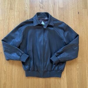 Northwear Grey Genuine Leather Bomber Jacket